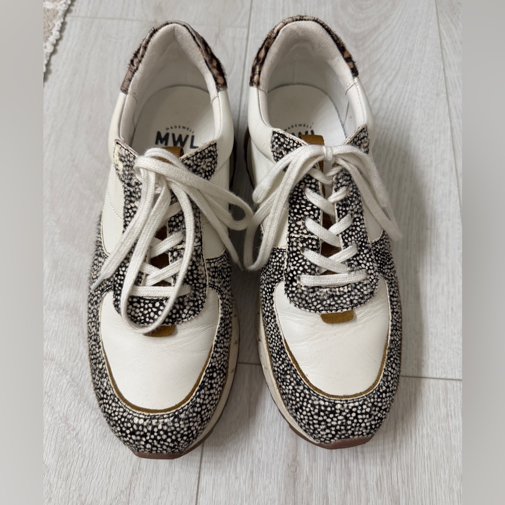 Madewell White and Black Patterned Sneakers
